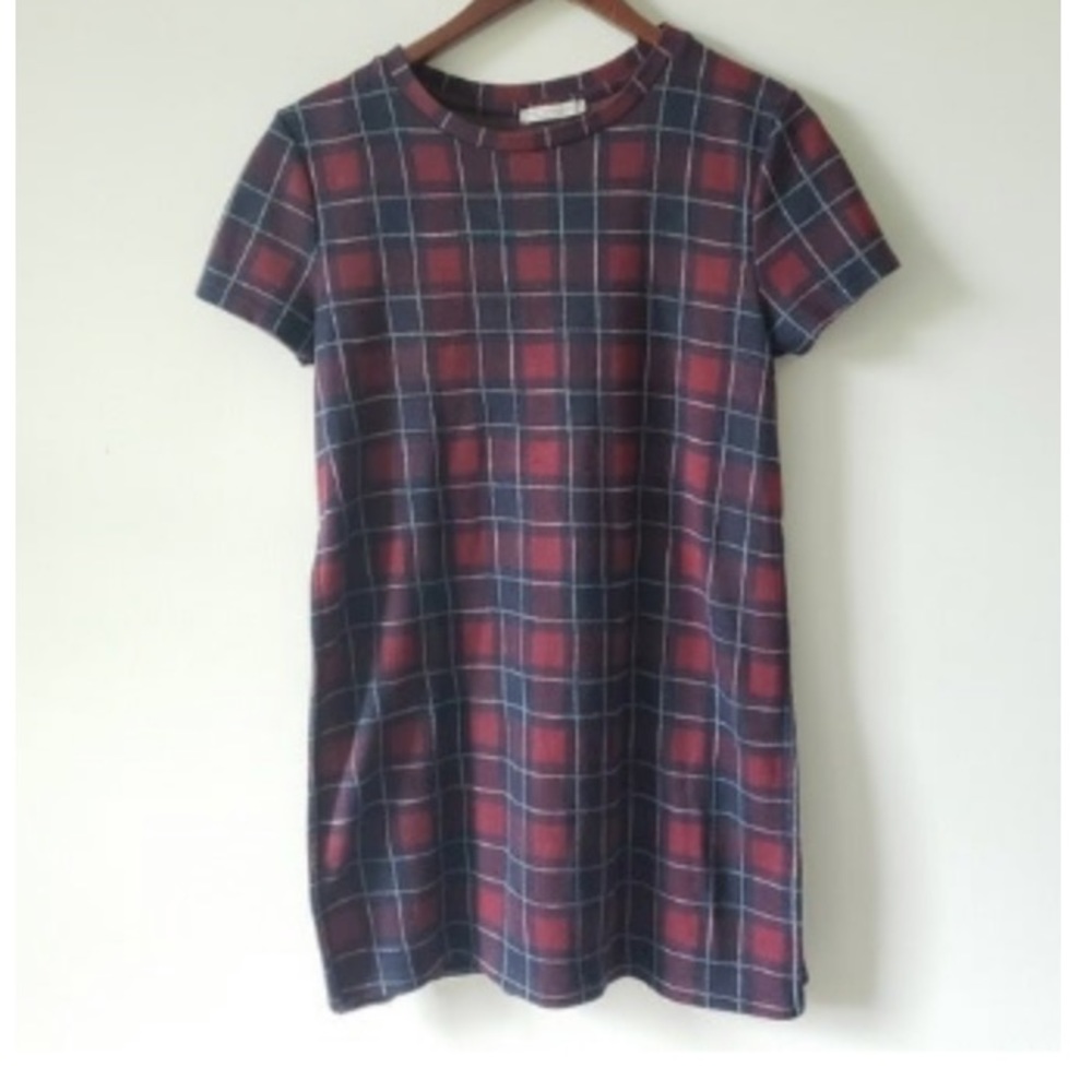 Soft plaid tunic top ZARA trafaluc fall winter size S